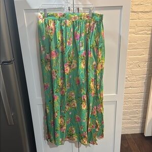 NWT J.Crew Floral Green Skirt size L